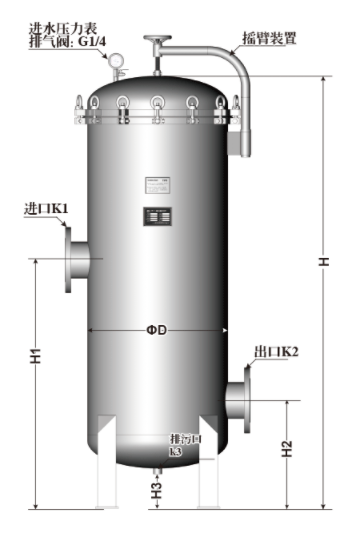 立式带摇臂保安过滤器